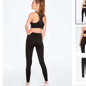 Pink Seamless Black Leggings set of 2